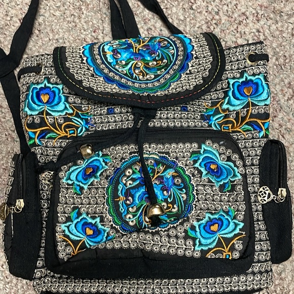 Embroidered Floral Backpack - Picture 2 of 10